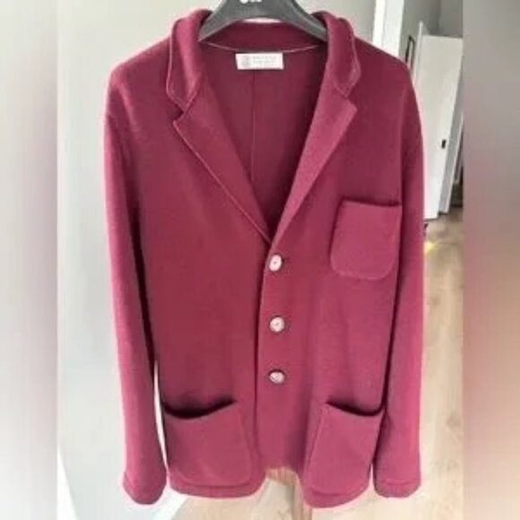 Brunello Cucinelli Other - Brunello Cucinelli Burgundy Sweater Blazer